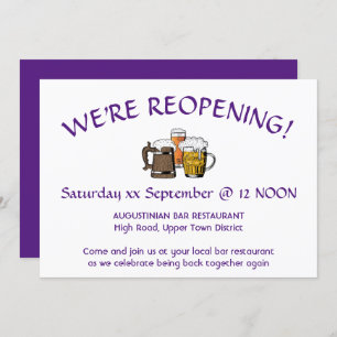 Invitation OPENING Bar Reunion PURPLE personnalisable
