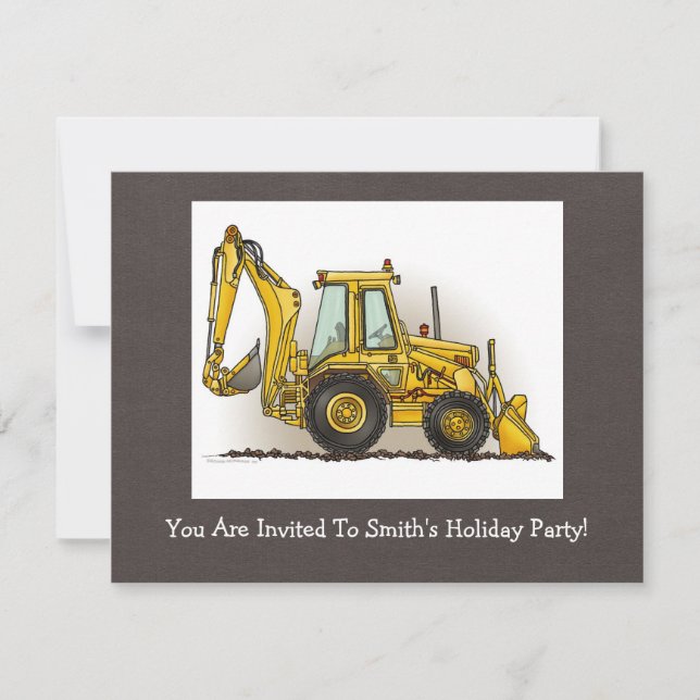 Invitation Opérateur de pelle rétro (Devant)