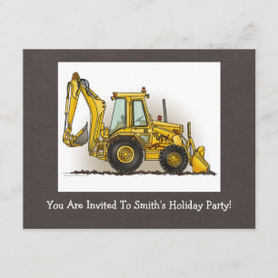 Invitation Opérateur de pelle rétro