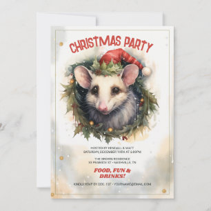 Invitation Opossum Watercolor