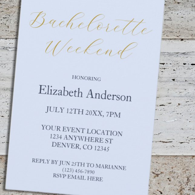 Invitation Opulente Bachelorette Bleue (Créateur téléchargé)