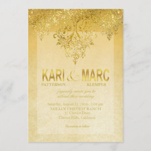Invitation Or & Antique Gatsby Parties scintillant d'ivoire f