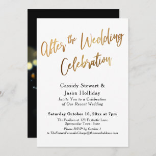 Invitation Or après la fête du Mariage, Bokeh Black