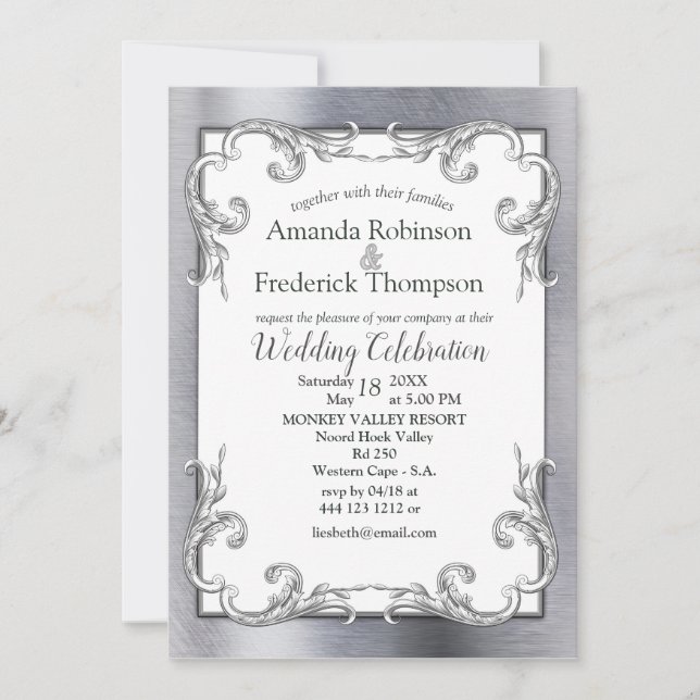 Invitation Or, argent et laiton Vintage (Devant)