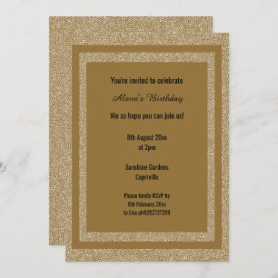 Invitation Or Blanc bronze Moderne Anniversaire Personnalisé 