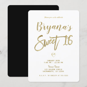 Invitation Or blanc et noir moderne minimal chic doux 16  
