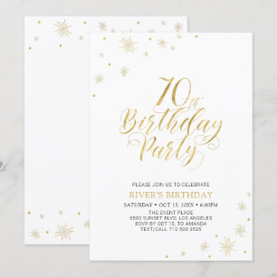 Invitation Or & Blanc Soirée d'anniversaire chic et moderne