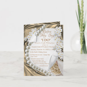 Invitation Or, Blue, Ivory, Green Silk and Pearls