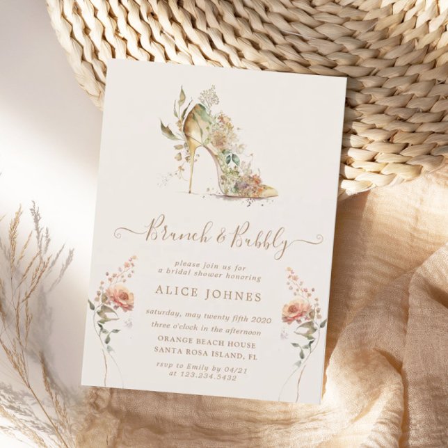Invitation or boho stiletto chaussure bridal brunch invitatio (Créateur téléchargé)