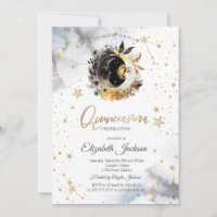Or Céleste Soleil, Lune, Étoiles Fleur Quinceañera