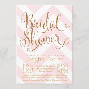 Invitation Or Chevron de rose d'invitation de Fête de la