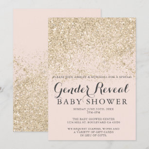 Invitation or clair parties scintillant rose vif sexe révéler