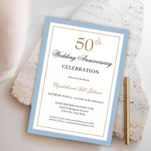 Or classique or et bleu pour les 50 ans de mariage