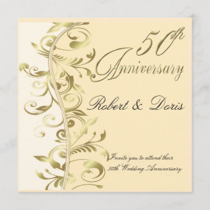 Invitation Or de l'invitation du 50e Mariage
