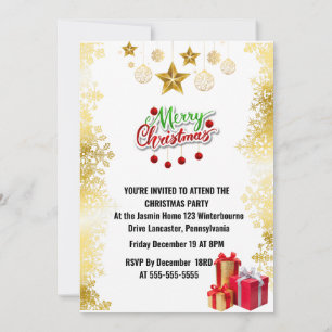 Invitation or de noël joyeux