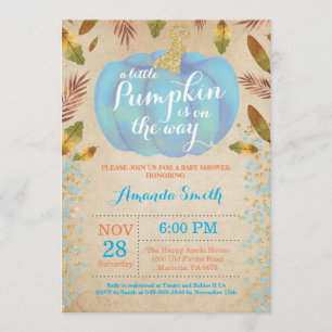 Invitation Or d'invitation de baby shower d'automne de
