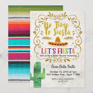 Invitation Or d'invitation de baby shower de cactus