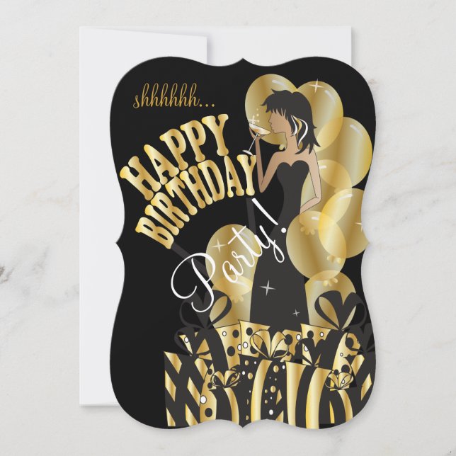 Invitation Or du nom | de la fille | do-it-yourself de diva (Devant)