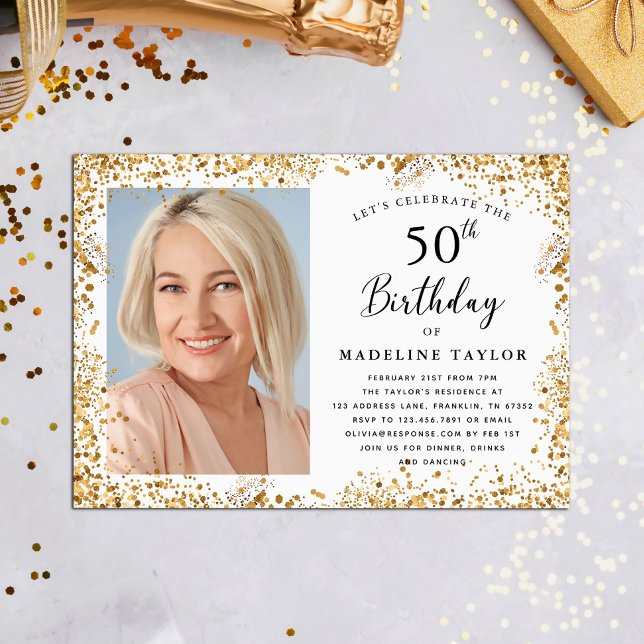 Invitation Or Élégant 50e Anniversaire (Créateur téléchargé)