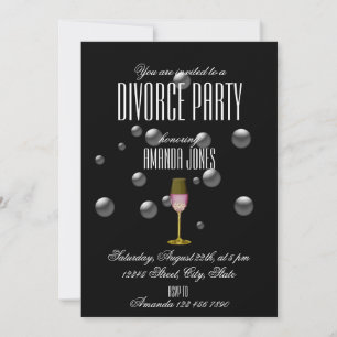 Invitation  Or élégant champagne fête de divorce 