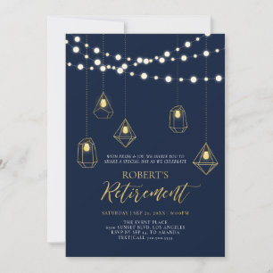 Invitation Or et bleu marine   String Lights RetiParty