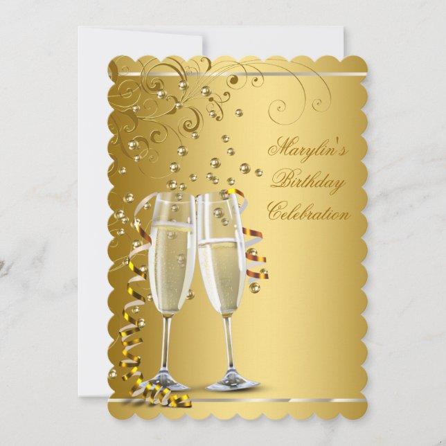 Invitation Or et crème d'ivoire (Devant)