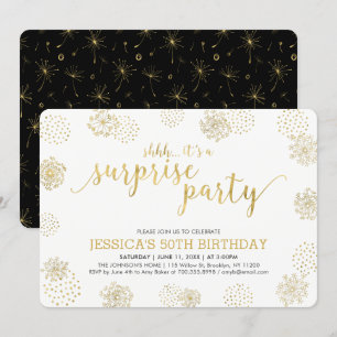 Invitation Or Fête d'anniversaire de 50 ans moderne et élég