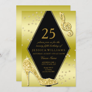 Invitation Or glamour 25e anniversaire