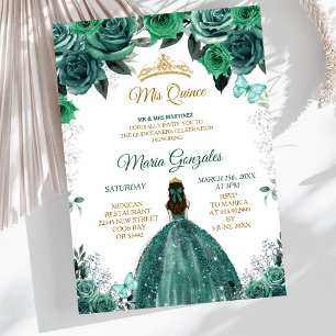 Invitation Or & Hunter Émeraude Verte Mis Quince