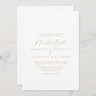 Invitation Or Idyllique calligraphie Nuestra Boda Mariage