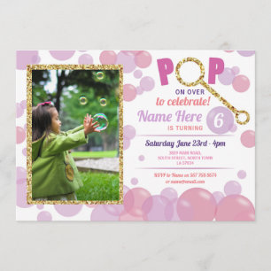 Invitation Or lilas de parties scintillantes de photo de rose