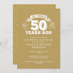 Invitation Or marié 50e anniversaire de Mariage