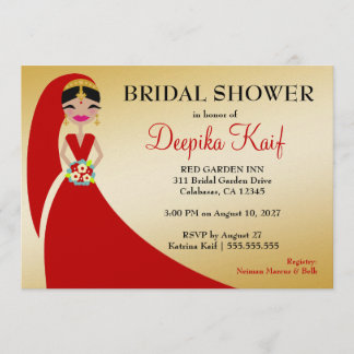 Invitation Or métallique de jeune mariée de beauté de 311