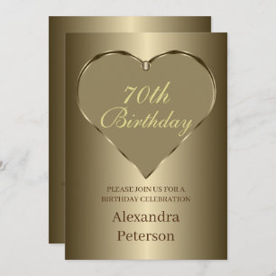Invitation Or minimaliste Coeur Anniversaire