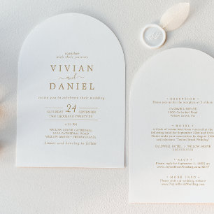 Invitation Or minimaliste tout en un simple Mariage d'arc