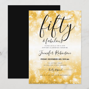 Invitation Or moderne Cinquante et fabuleux 50e anniversaire
