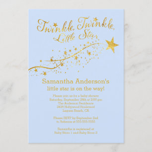 Invitation Or moderne peu d'invitation de baby shower de