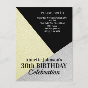 Invitation Or motif luxueux argent
