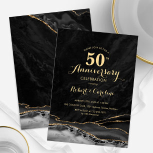 Invitation Or noir 50e anniversaire