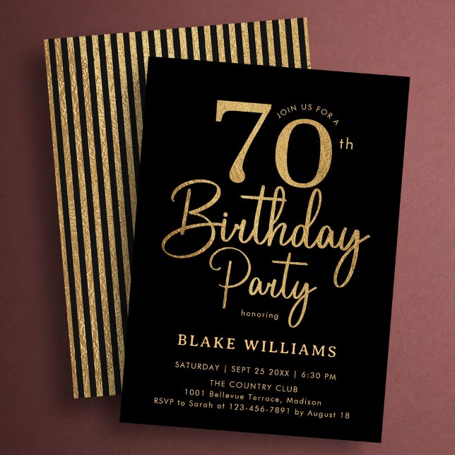Invitation Or noir 70e anniversaire (Créateur téléchargé)