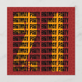 Invitation Or noir rouge W1005 de 21ème anniversaire de