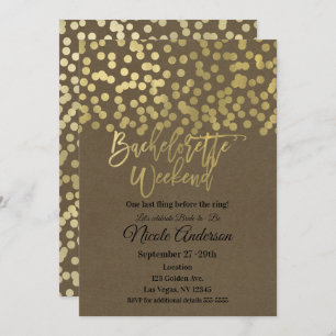 Invitation Or Papier d'emballage rustique chic moderne de