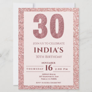 Invitation or rose 30e anniversaire