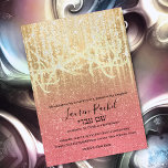 Invitation Or rose bat mitzvah extra brillant<br><div class="desc">Bat mitzvah Pink Gold Extra Sparkly Bar Mitzvah et des jeux d'invitation Bat mitzvah conçus par Umua. Imprimé et expédié par Zazzle ou ses partenaires.</div>