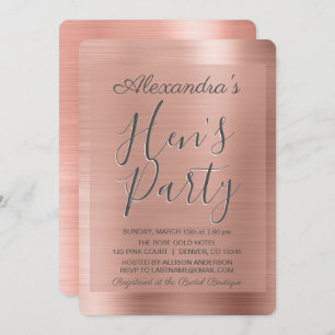 Invitation Or Rose   Blush Pink Girly Hen's Party