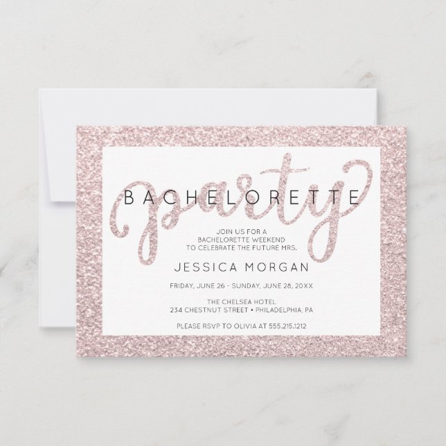 Invitation Or Rosé Itinéraire De Fin De Semaine Ba (Devant)