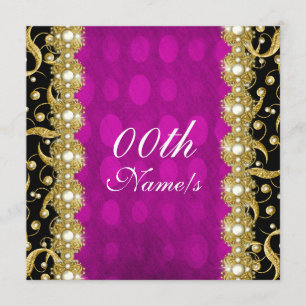 Invitation Or rose mariage fiançailles anniversaire