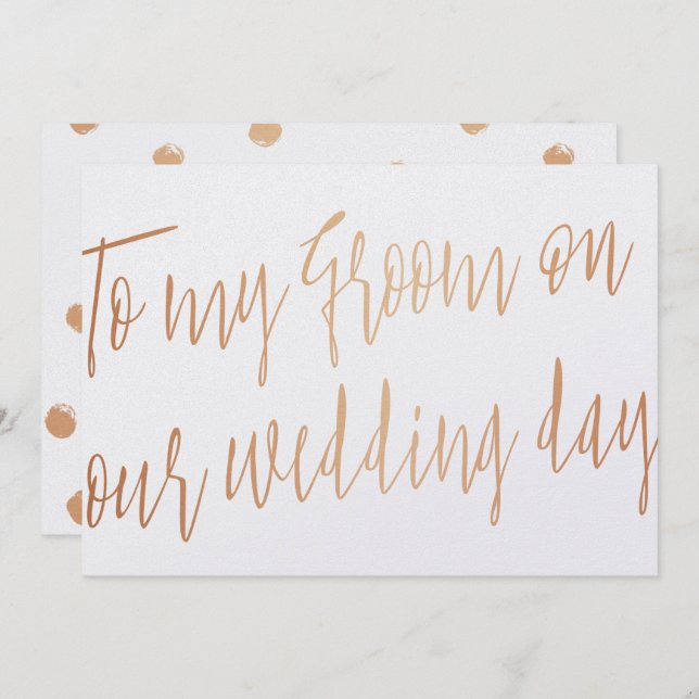 Invitation Or rose moderne À mon époux le jour de notre maria (Devant / Derrière)