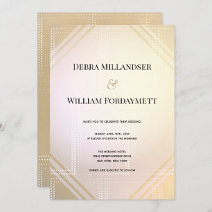 Invitation Or rose moderne Metallic Mariage futuriste