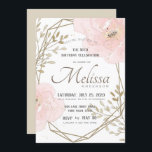 Invitation Or rose pâle et couleur florale Son anniversaire<br><div class="desc">Aquarelle Blush Rose & Or Romantique Floral Invitation Anniversaire. (1) Pour plus de personnalisation, cliquez sur le bouton "Personnaliser" et utilisez notre outil de conception pour modifier ce modèle. Tous les styles de texte, les couleurs, les tailles peuvent être modifiés selon vos besoins.(2) Si vous préférez des papiers plus épais,...</div>